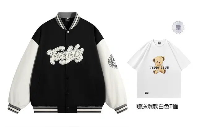 泰迪珍藏 撞色字母毛巾绣宽松休闲棒球服 男女同款