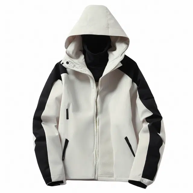 雅鹿  可拆卸外套拉链连帽  防水冲锋衣 男款