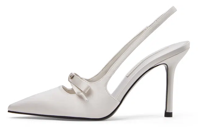 CHARLES&KEITH Satin Bow Pointed Toe Heels