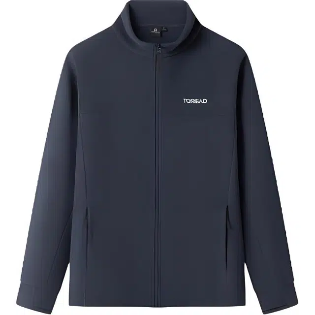 探路者 舒适透气保暖绒感外套 男款 蓝岩黑