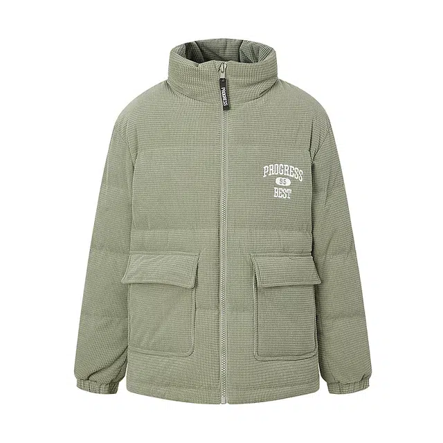 美特斯邦威 立领纯色工装多口袋面包羽绒服 男款