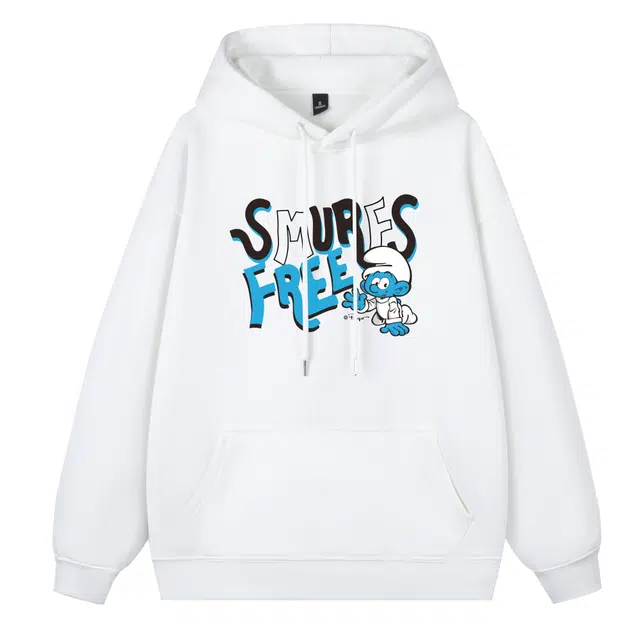 蓝精灵 休闲百搭基础款连帽卫衣 男女同款