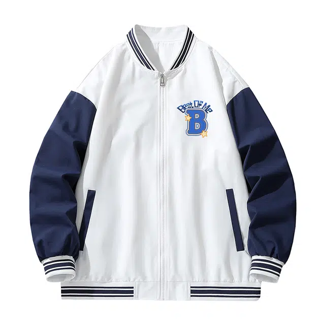 拼接美式复古时尚休闲舒适棒球服 通用