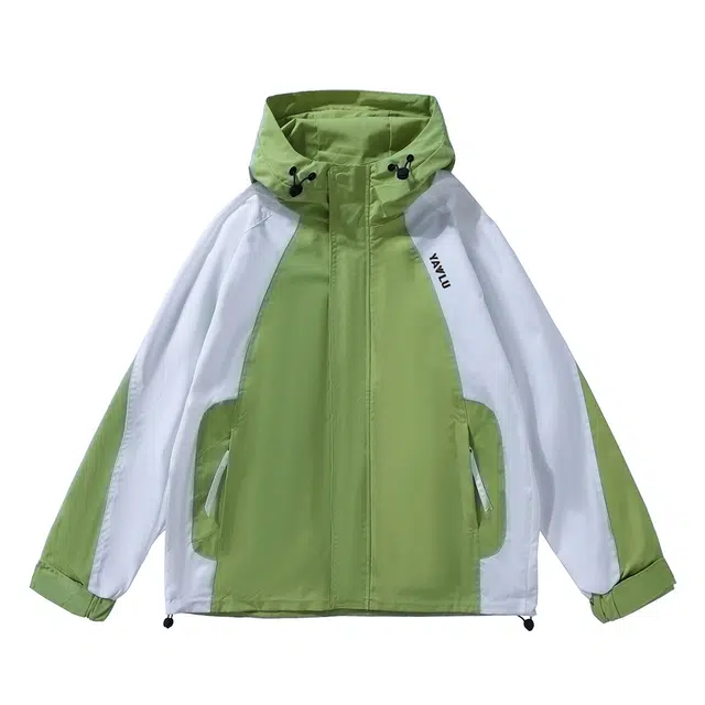 雅鹿  港风假两件潮流痞帅气连帽  防水防风耐磨冲锋衣 男款