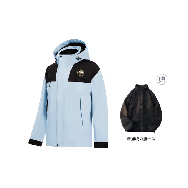 王者荣耀  鲁班七号星空梦想款 美式户外机能抗冻防风御寒山系字母拉链可脱卸帽  防水透气保暖冲锋衣 男女同款 黑色