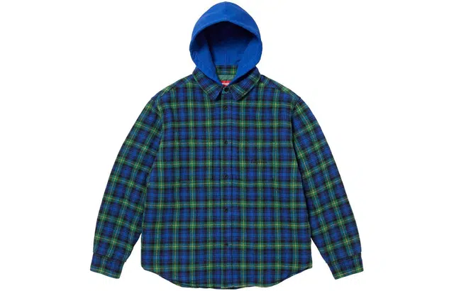 Supreme FW23 FW23 WEEK15 TARTAN FLANNEL HOODED SHIRT