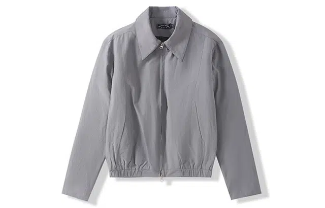 我是大卫 纯色短款翻领休闲拉链飞行员夹克 男女同款