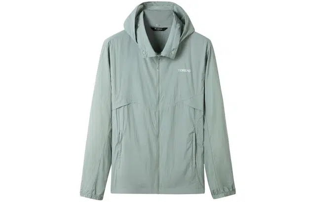 探路者 纯色拉链透气防紫外线防晒服 男款 迷雾绿