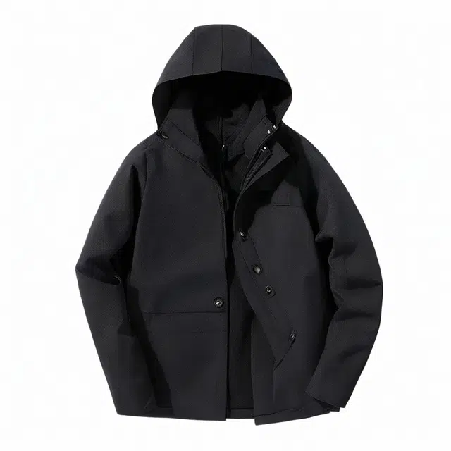 雅鹿  纯色连帽舒适时尚  防风冲锋衣 男款