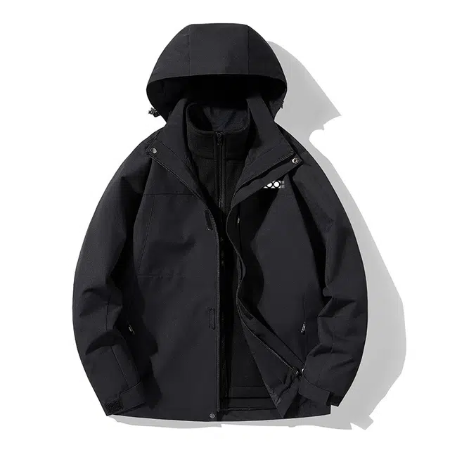 雅鹿  撞色三合一连帽加厚宽松户外  防水防风保暖冲锋衣 男女同款