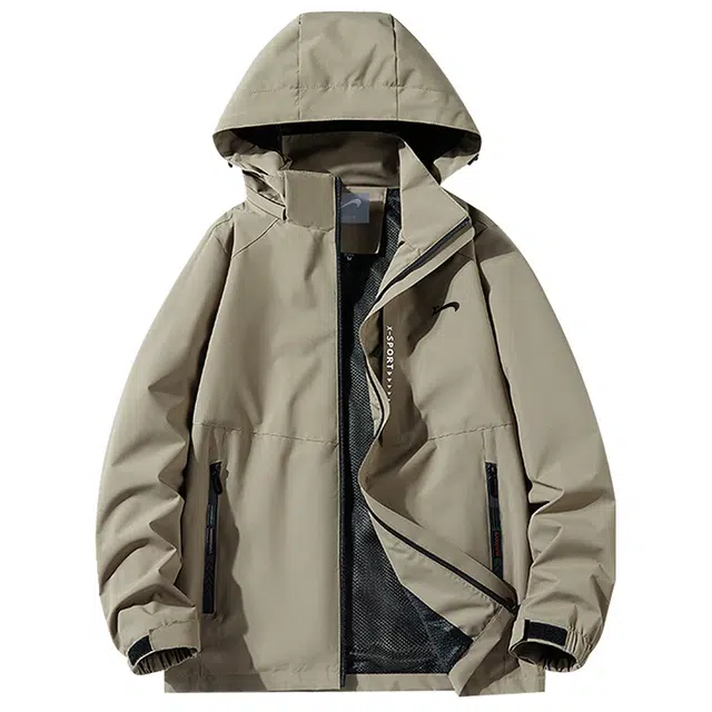 贵人鸟 山系户外纯色百搭多口袋可拆卸连帽防风拒水夹克外套 男女同款