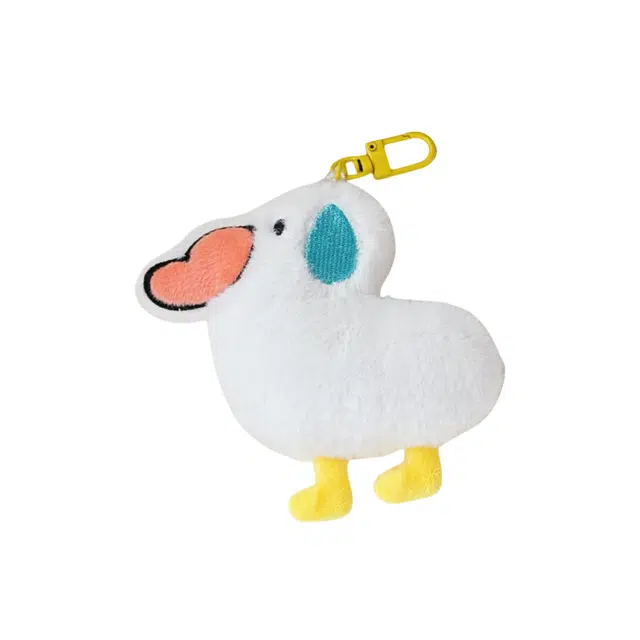 纯兔鼠 可爱搞怪无语大鹅毛绒公仔挂件少女心背包配饰钥匙扣挂坠装饰胸针 安抚陪伴 玩偶周边