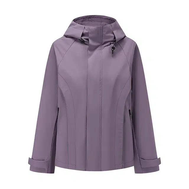 新奇天  山系户外休闲纯色连帽拉链宽松  防水防风透气冲锋衣 男女同款