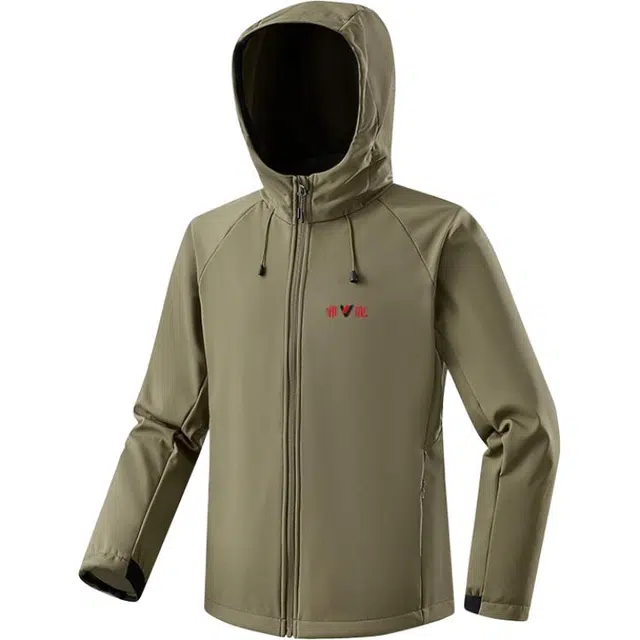 雅鹿  软壳时尚连帽长袖  防水防风防紫外线透气耐磨保暖速干超轻伪装掩护反光夜视防虫冲锋衣 男款