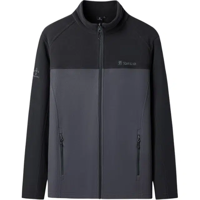 探路者 舒适防风吸湿透气绒感外套 男款 深灰\炭灰