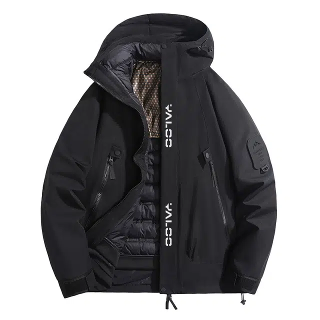 雅鹿  山系户外可脱卸内胆连帽三合一  防水防风保暖冲锋衣 男女同款