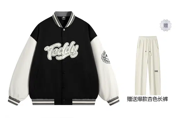 泰迪珍藏 撞色字母毛巾绣宽松休闲棒球服 男女同款