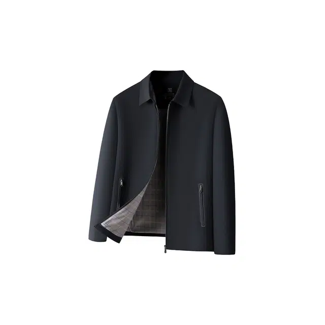 富铤 纯色简约防风挺括工装日常休闲翻领夹克外套 男款