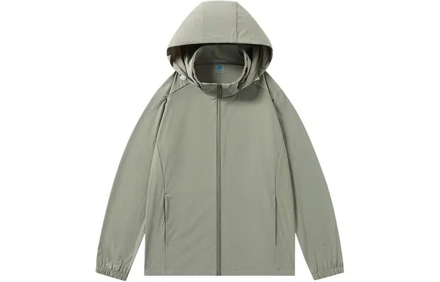 啄木鸟 轻薄透气纯色连帽拉链防晒服 男款