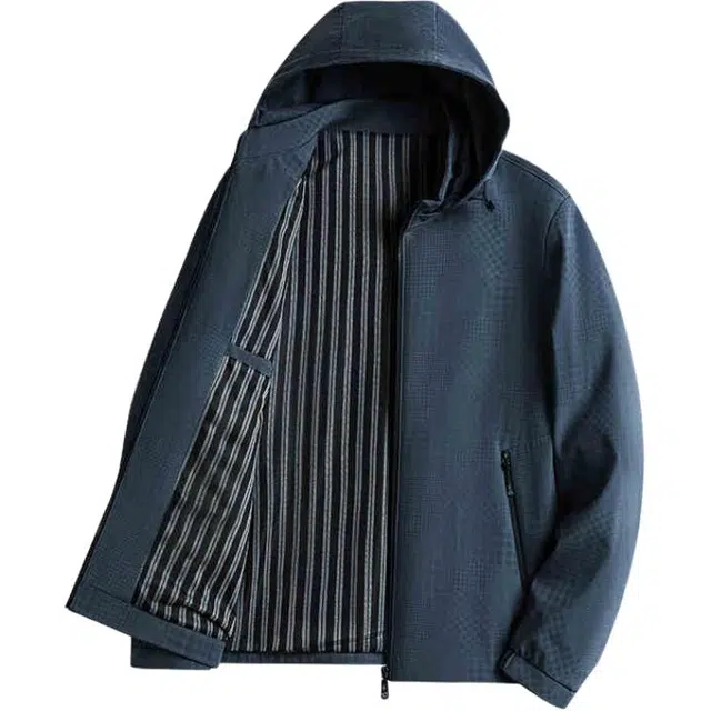 雅鹿 宽松可脱卸帽纯色夹克外套 男款