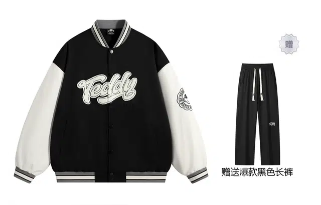 泰迪珍藏 撞色字母毛巾绣宽松休闲棒球服 男女同款