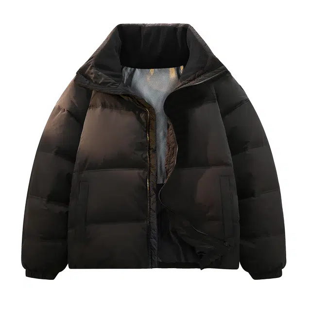 鸭鸭 纯色简约立领休闲长袖面包羽绒服 男女同款