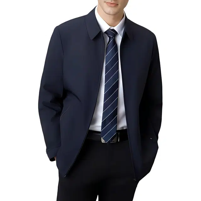 雅鹿 商务休闲翻领时尚长袖夹克外套 男款