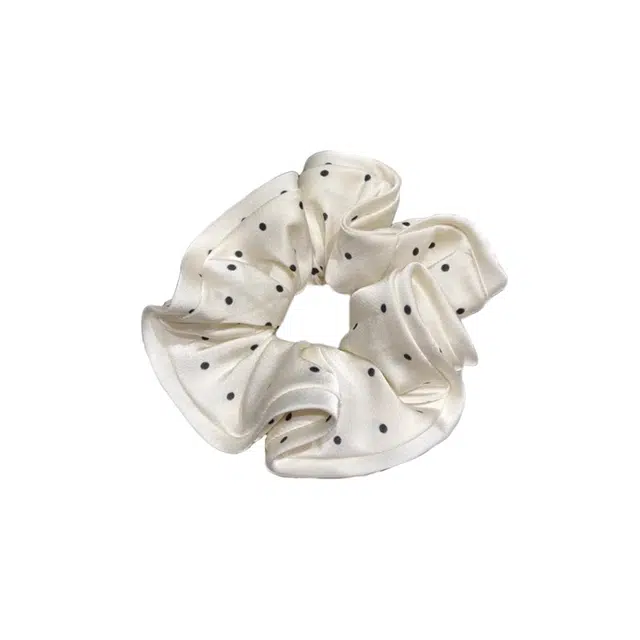 水中玉 波点缎面大肠发圈高级感法式简约扎头发发绳头饰 皮筋 头绳 女款