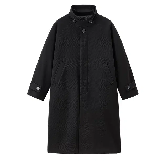 物质公式 慵懒风防风保暖高街韩版复古纯色简约中长款街头痞帅高级感百搭舒适休闲垂感直筒开衫夹克外套 男女同款