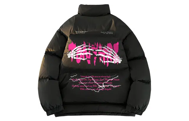 TONYKRZ Fear Heart Letter Puffer Jacket