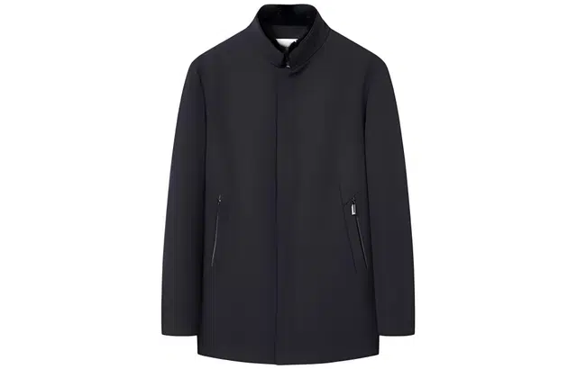 爱登堡 立领商务毛领夹克 男款 黑色