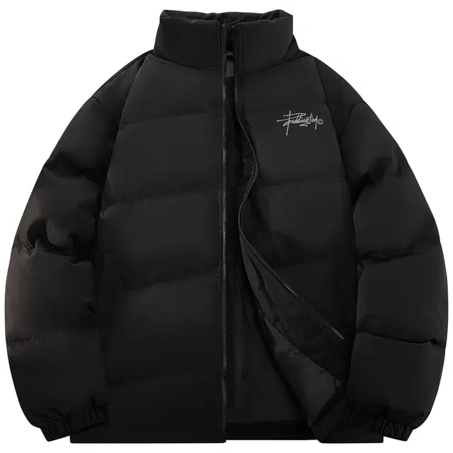 帕丁顿熊 基础简约反光字母印花纯色宽松休闲防风防寒保暖加厚羽绒服 男女同款