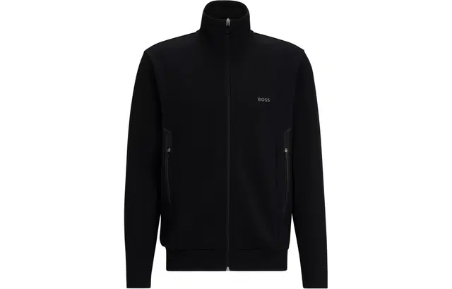 HUGO BOSS Zip-Up Sweatshirt With Logo Print