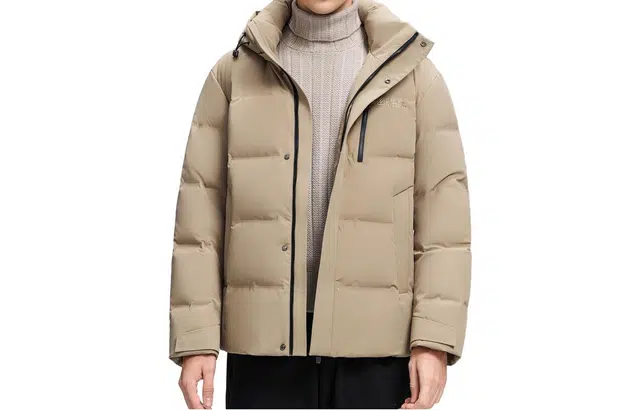 恒源祥 保暖外套时尚连帽长袖羽绒服 男款