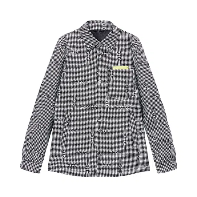 安正 翻领千鸟格羽绒服 男款 花黑