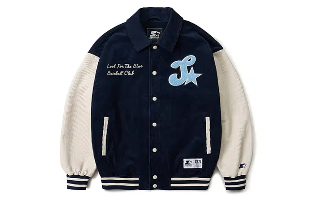 Starter Retro Letter Print Baseball Jacket