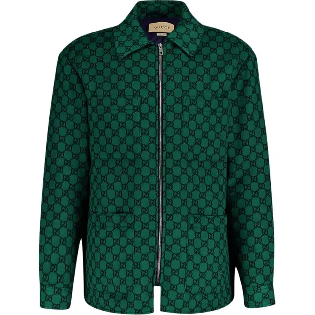 Gucci Logo Zip Jacket Green