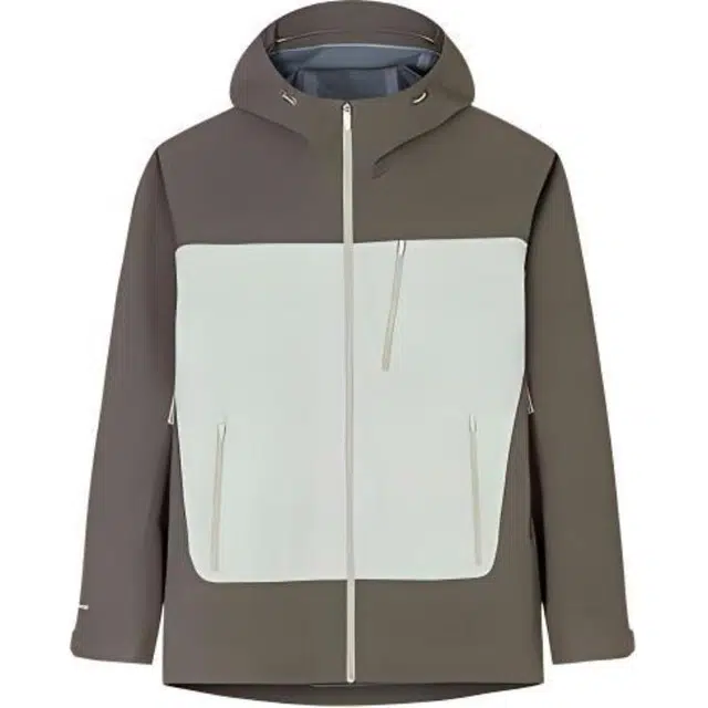 超级安踏 拼接拉链连帽舒适透气百搭防水宽松运动夹克外套 男款 石涅灰/青古灰