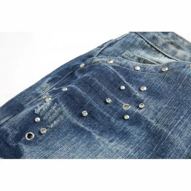 欧路得 美式高街拖地宽松牛仔裤 男款 蓝色