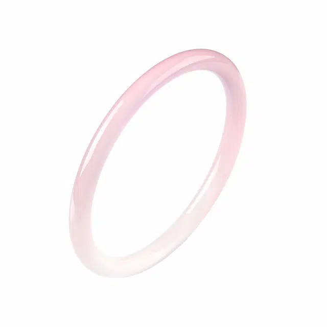 【优质甄选】中国黄金 央创时尚 桃之夭夭粉黛玉镯 旺桃花可爱甜美古风新中式轻奢小众 日常百搭夏天汉服旗袍 礼盒天然 玉髓 手镯 女款