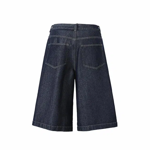 欧路得 美式高街宽松休闲时尚百搭纯色牛仔短裤 男款