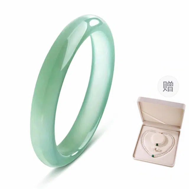 贝诗珠宝 满绿圆润优雅富贵细腻温婉气质旗袍汉服配饰 玉髓 手镯 女款