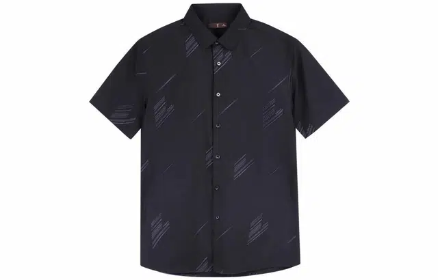 才子 字母斜纹印花修身短袖衬衫 男款