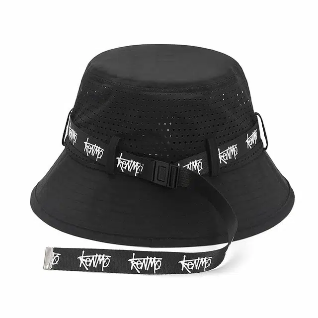 肯默 轻薄网眼透气街潮长飘带 聚酯纤维 渔夫帽 男女同款情侣款