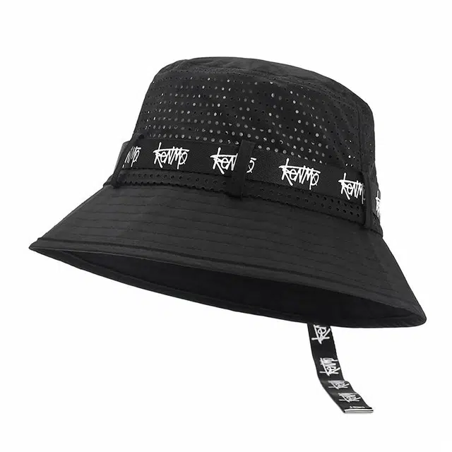 肯默 轻薄网眼透气街潮长飘带 聚酯纤维 渔夫帽 男女同款情侣款