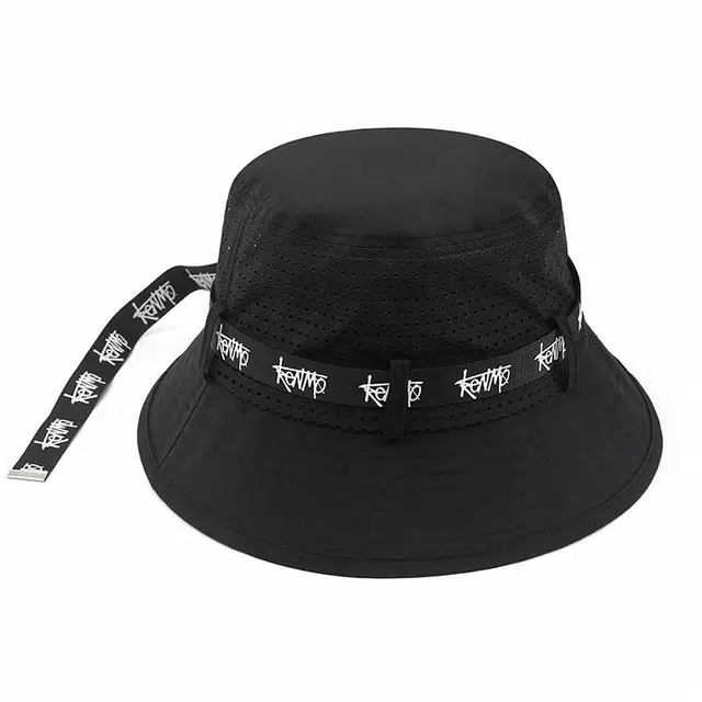 肯默 轻薄网眼透气街潮长飘带 聚酯纤维 渔夫帽 男女同款情侣款