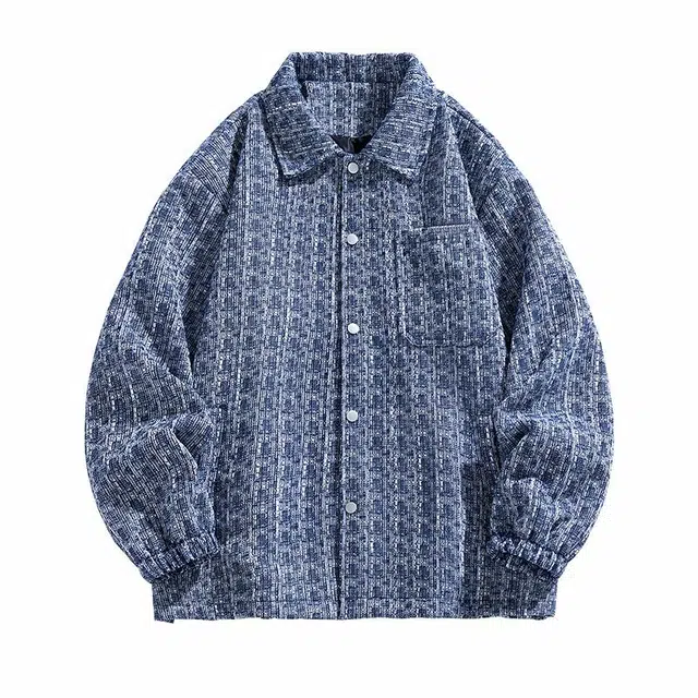极限涡轮 美式复古格子翻领开衫痞帅炸街百搭休闲学院时尚夹克外套 男女同款