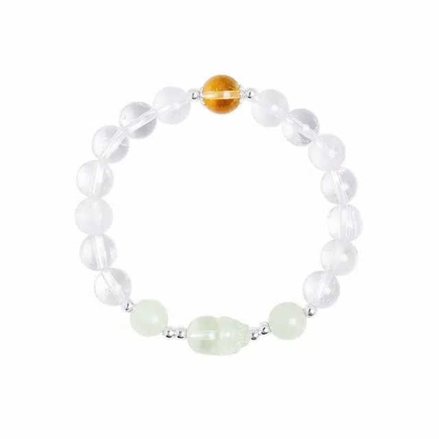 周百福 招财纳福吉瑞貔貅 精致梦幻可爱气质 新中式简约轻奢高级感 小众设计感百搭能量手饰#好运 白水晶 手串 女款