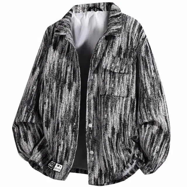 吾皇猫 翻领潮流百搭单排扣宽松休闲初中高中高颜值夹克外套 男女同款