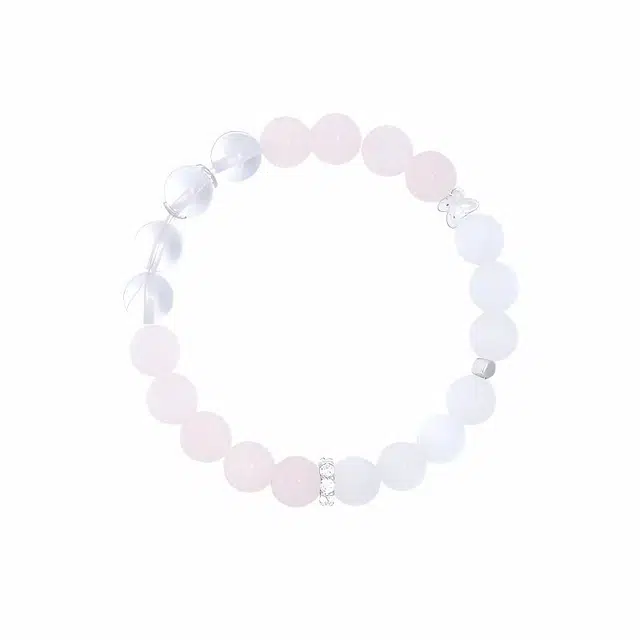 周百福 霁色星芒 精致甜美氛围感 梦幻可爱气质 简约轻奢高级感 小众设计感百搭能量手饰#好运 白水晶 手串 女款